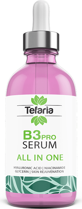 Tefaria b3 serum in high-quality dropper bottle for effective skincare