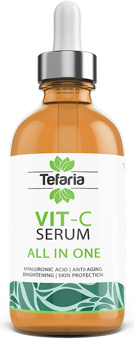Tefaria Vitamin C serum in high-quality dropper bottle for effective skincare